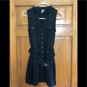 Black Buttoned Tunic Top